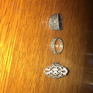3 sterling silver rings
